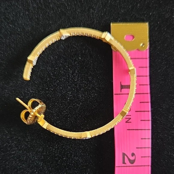 Freida Rothman Pave Arrow Hoop Earrings - Picture 8 of 8